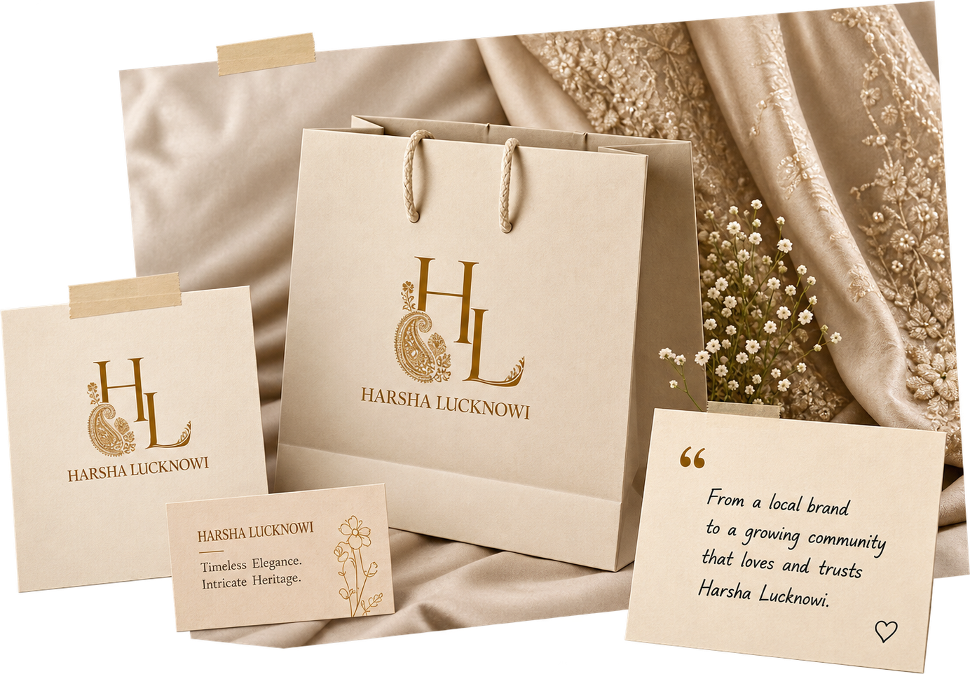 HarshaLucknowi Branding Collage Showcase